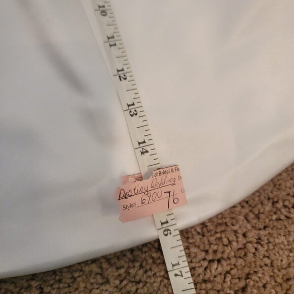 Size 18 Long A Line Wedding Dress V Neck Train Bridal Gown - Picture 9 of 16